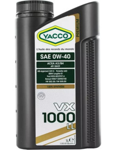Huile Moteur Huile Moteur Yacco VX 1000LL SAE 0W40